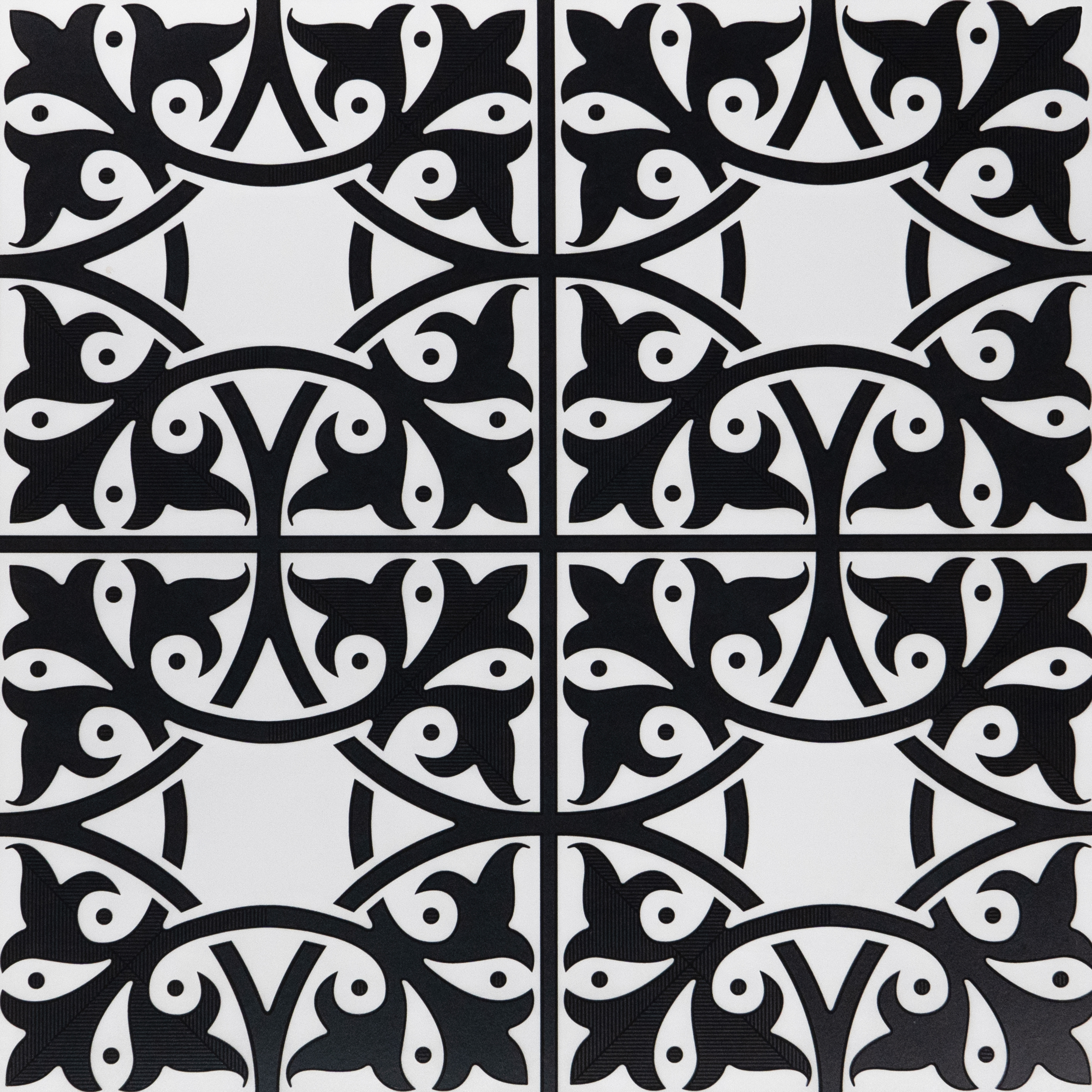 TL 03344 Fresco Black 600 x 600 mm Carving Matte Finish GVT Moroccan Tile - 9 mm | Please Expect a Slight Variation of Pattern