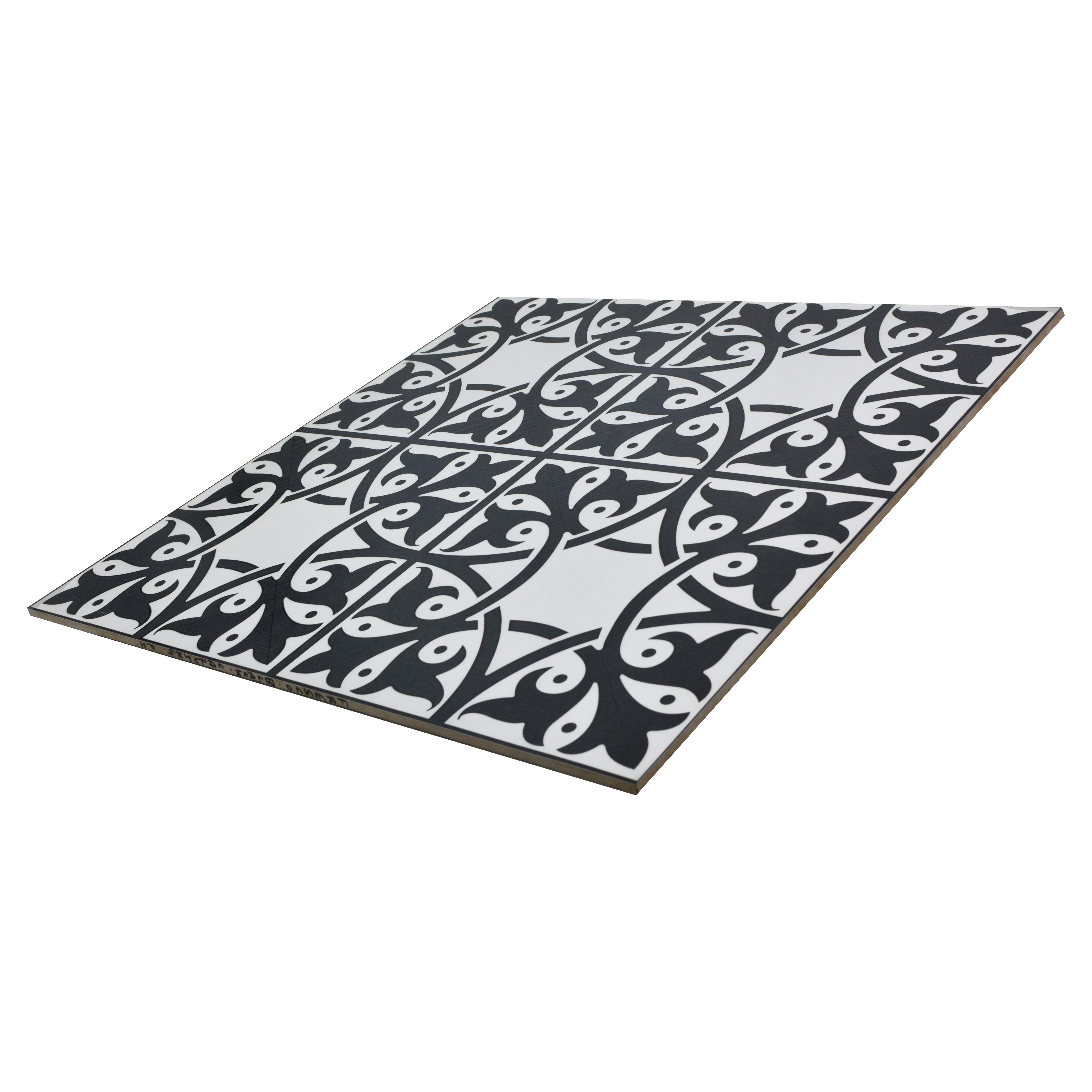 TL 03344 Fresco Black 600 x 600 mm Carving Matte Finish GVT Moroccan Tile - 9 mm | Please Expect a Slight Variation of Pattern
