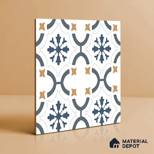 Moroccan Floor & Wall Tile TL 03346 Greek Vase 2 ft x 2 ft Carving Matte Finish Vitrified Tile - 9 mm | Suitable For Kitchen, Accent/Feature Wall, Dining Area