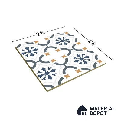 TL 03346 Greek Vase 600 x 600 mm Carving Matte Finish GVT Moroccan Tile - 9 mm (Sample)