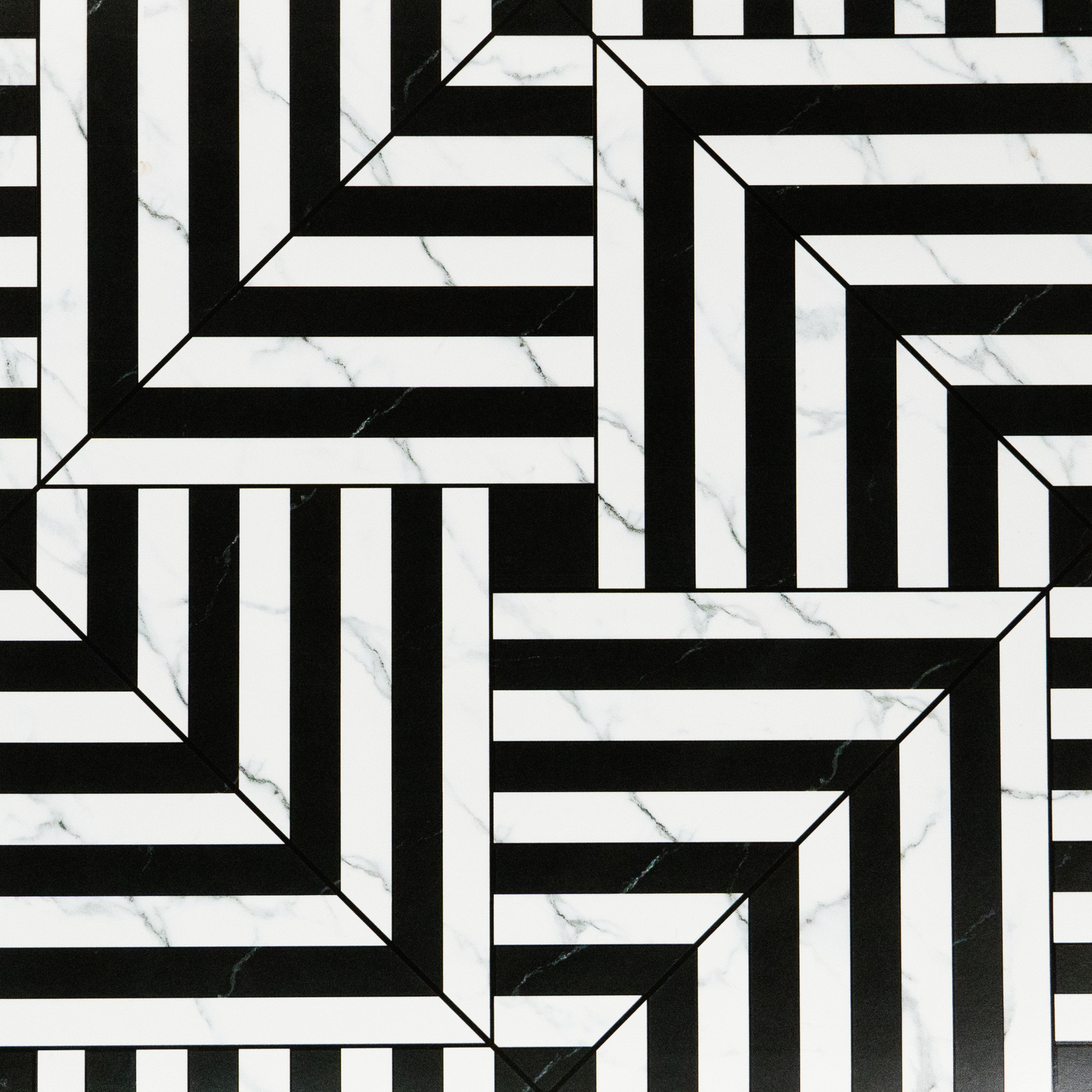 TL 03350 Marmo Black 600 x 600 mm Carving Matte Finish GVT Moroccan Tile - 9 mm | Please Expect a Slight Variation of Pattern (Sample)