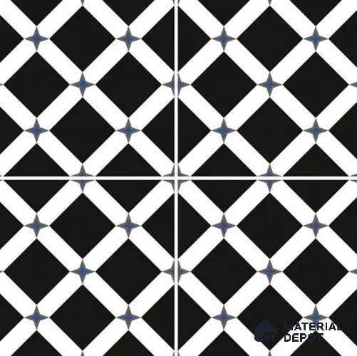 TL 03353 Mistero Black 600 x 600 mm Carving Matte Finish GVT Moroccan Tile - 9 mm | Please Expect a Slight Variation of Pattern