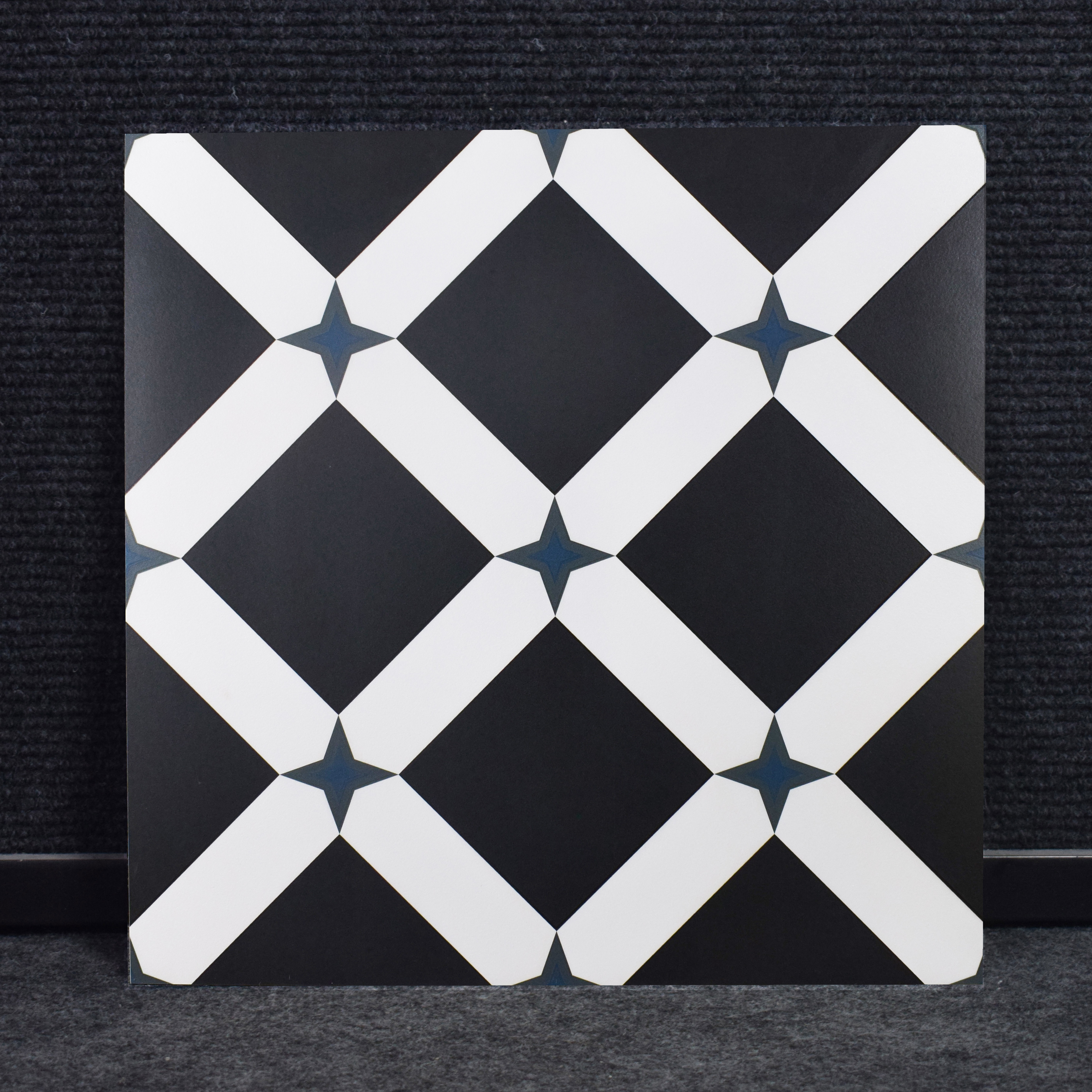 TL 03353 Mistero Black 600 x 600 mm Carving Matte Finish GVT Moroccan Tile - 9 mm | Please Expect a Slight Variation of Pattern