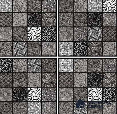 Moroccan Floor & Wall Tile TL 03355 Monarch Black 2 ft x 2 ft Carving Matte Finish Vitrified Tile - 9 mm (3 Random Design) | Suitable For Kitchen, Accent/Feature Wall, Dining Area | Please Expect a Slight Variation of Pattern