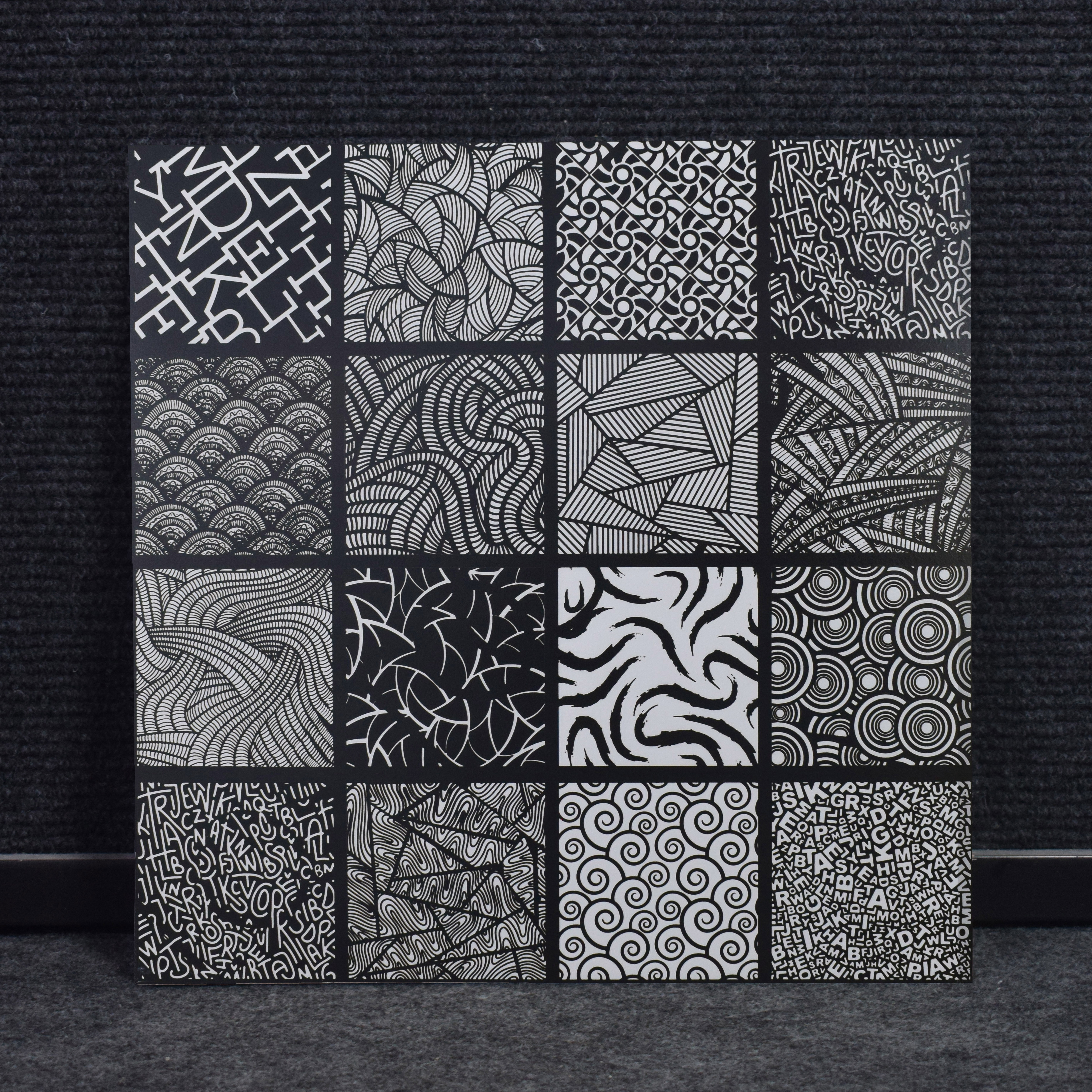 Moroccan Floor & Wall Tile TL 03355 Monarch Black 2 ft x 2 ft Carving Matte Finish Vitrified Tile - 9 mm (3 Random Design) | Suitable For Kitchen, Accent/Feature Wall, Dining Area | Please Expect a Slight Variation of Pattern