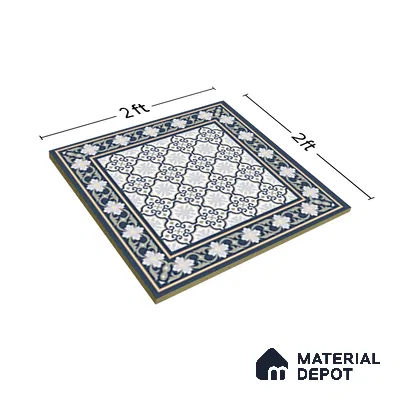 TL 03360 Persian Arte 600 x 600 mm Carving Matte Finish GVT Moroccan Tile - 9 mm (Sample)
