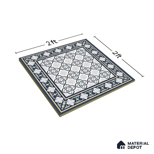TL 03360 Persian Arte 600 x 600 mm Carving Matte Finish GVT Moroccan Tile - 9 mm (Sample)