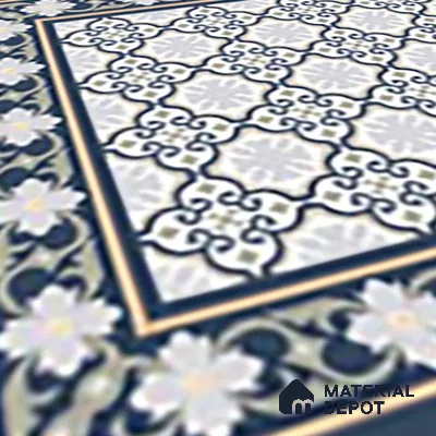 TL 03360 Persian Arte 600 x 600 mm Carving Matte Finish GVT Moroccan Tile - 9 mm (Sample)
