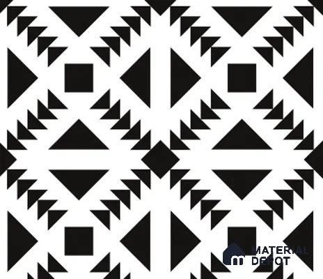TL 03364 Retro Black 600 x 600 mm Carving Matte Finish GVT Moroccan Tile - 9 mm (Sample)