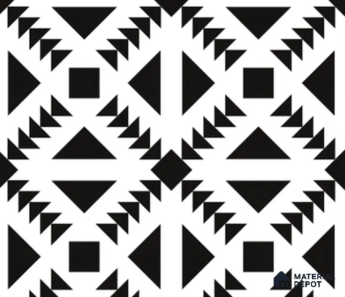 TL 03364 Retro Black 600 x 600 mm Carving Matte Finish GVT Moroccan Tile - 9 mm (Sample)