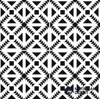 TL 03364 Retro Black 600 x 600 mm Carving Matte Finish GVT Moroccan Tile - 9 mm (Sample)