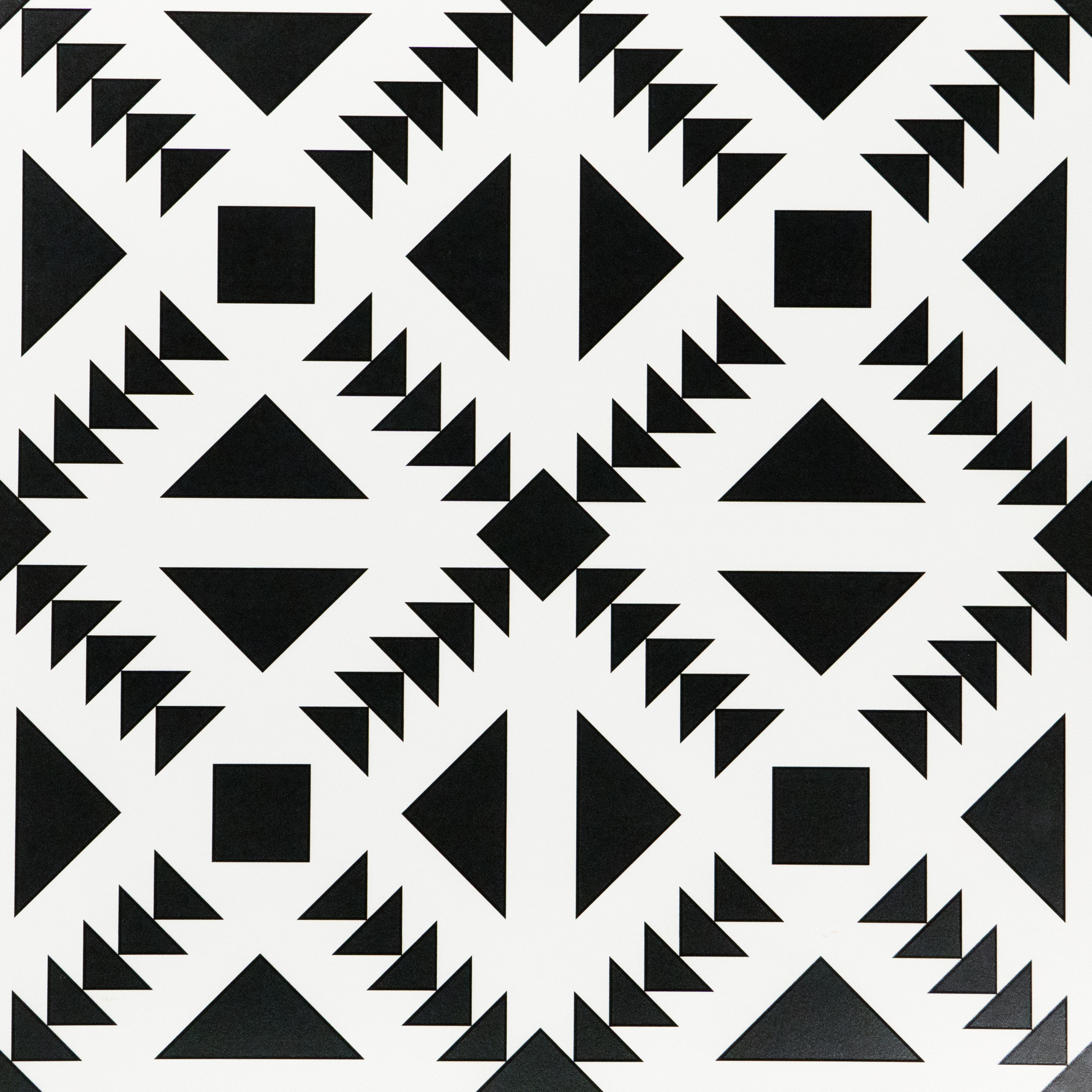 TL 03364 Retro Black 600 x 600 mm Carving Matte Finish GVT Moroccan Tile - 9 mm (Sample)