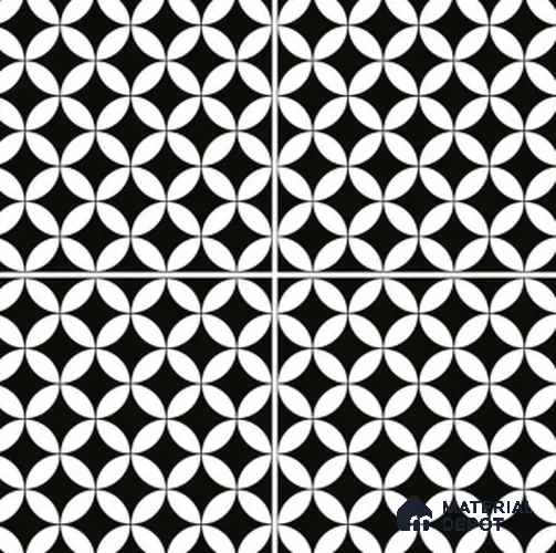 TL 03367 Zenith Black 600 x 600 mm Carving Matte Finish GVT Moroccan Tile - 9 mm | Please Expect a Slight Variation of Pattern