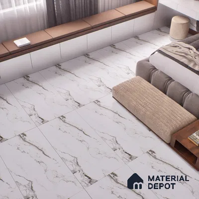 Marble Floor & Wall Tile | TL 00925 Saturio Earth 4 ft x 2 ft Vitrified Tile - 9 mm | Suitable For Living Room, Bedroom, Dining Area (Sample)