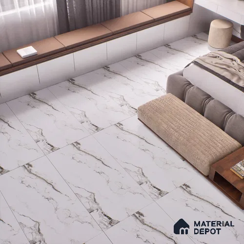 Marble Floor & Wall Tile | TL 00925 Saturio Earth 4 ft x 2 ft Vitrified Tile - 9 mm | Suitable For Living Room, Bedroom, Dining Area