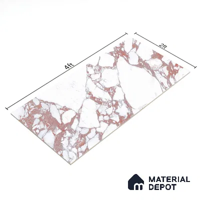 Marble Floor & Wall Tile | TL 01030 Saturio Mars 4 ft x 2 ft Vitrified Tile - 9 mm | Suitable For Living Room, Bedroom, Dining Area (Sample)
