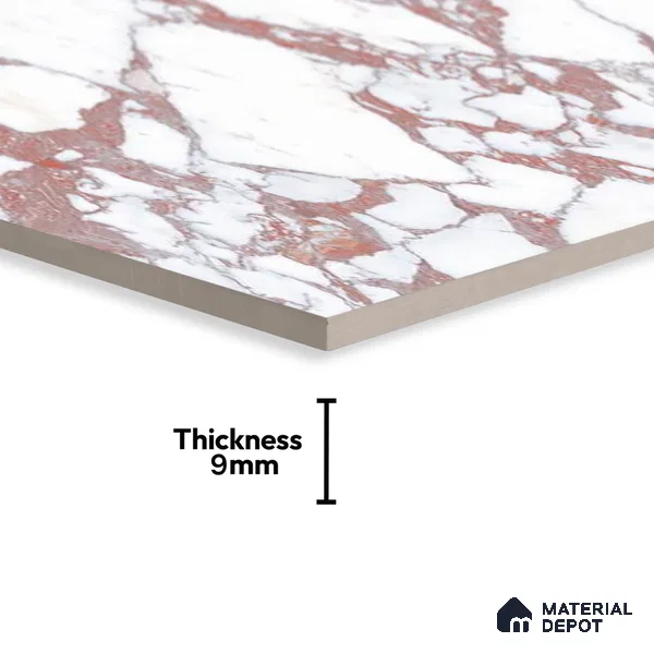 Marble Floor & Wall Tile | TL 01030 Saturio Mars 4 ft x 2 ft Vitrified Tile - 9 mm | Suitable For Living Room, Bedroom, Dining Area (Sample)