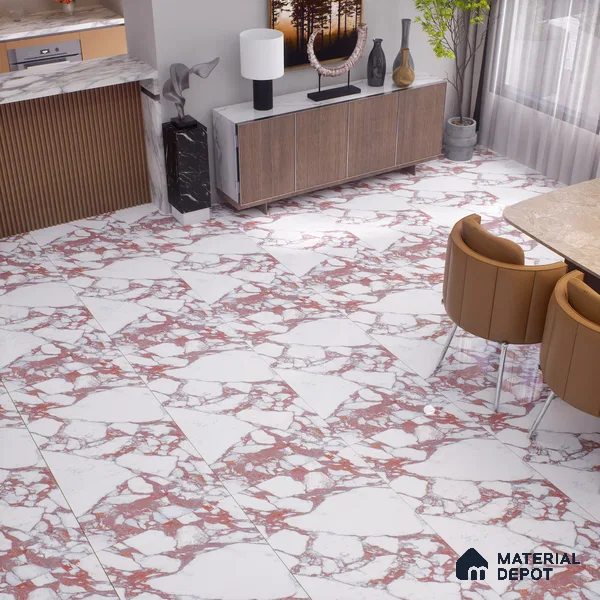 Marble Floor & Wall Tile | TL 01030 Saturio Mars 4 ft x 2 ft Vitrified Tile - 9 mm | Suitable For Living Room, Bedroom, Dining Area (Sample)
