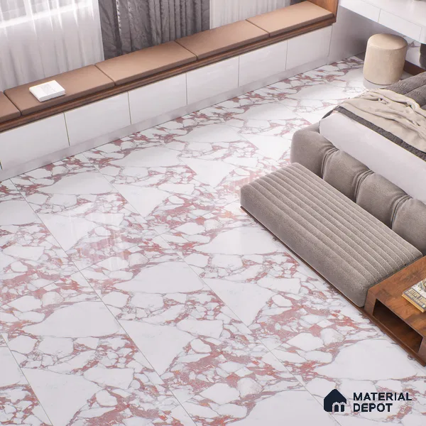 Marble Floor & Wall Tile | TL 01030 Saturio Mars 4 ft x 2 ft Vitrified Tile - 9 mm | Suitable For Living Room, Bedroom, Dining Area (Sample)