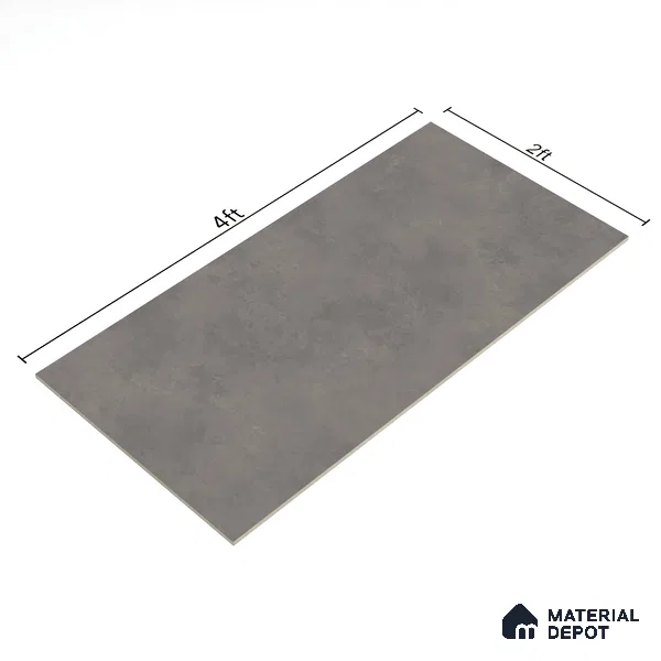 Cement Floor & Wall Tile | TL 00934 Stonex Gris 4 ft x 2 ft Matte Finish Vitrified Tile | Suitable For Living Room, Bedroom, Bathroom