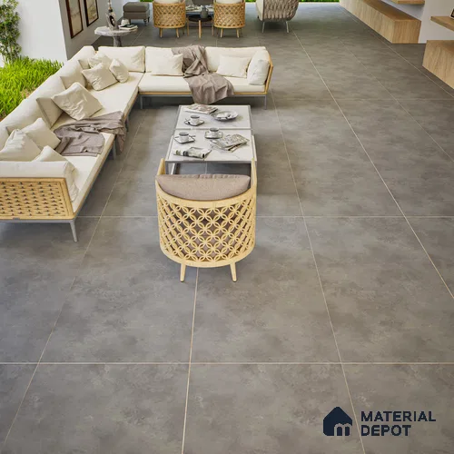 Cement Floor & Wall Tile | TL 00934 Stonex Gris 4 ft x 2 ft Matte Finish Vitrified Tile | Suitable For Living Room, Bedroom, Bathroom