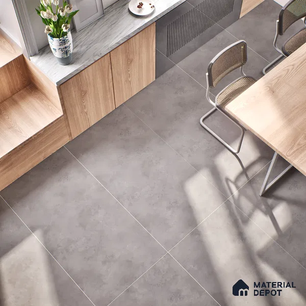 Cement Floor & Wall Tile | TL 00934 Stonex Gris 4 ft x 2 ft Matte Finish Vitrified Tile | Suitable For Living Room, Bedroom, Bathroom