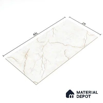 Marble Floor & Wall Tile TL 02190 Mevrik Beige 4 ft x 2 ft Glossy Finish Vitrified Tile - 9 mm