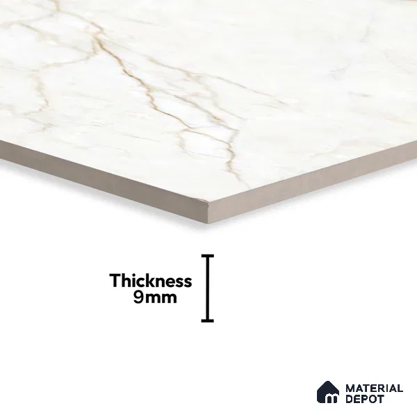 Marble Floor & Wall Tile TL 02190 Mevrik Beige 4 ft x 2 ft Glossy Finish Vitrified Tile - 9 mm