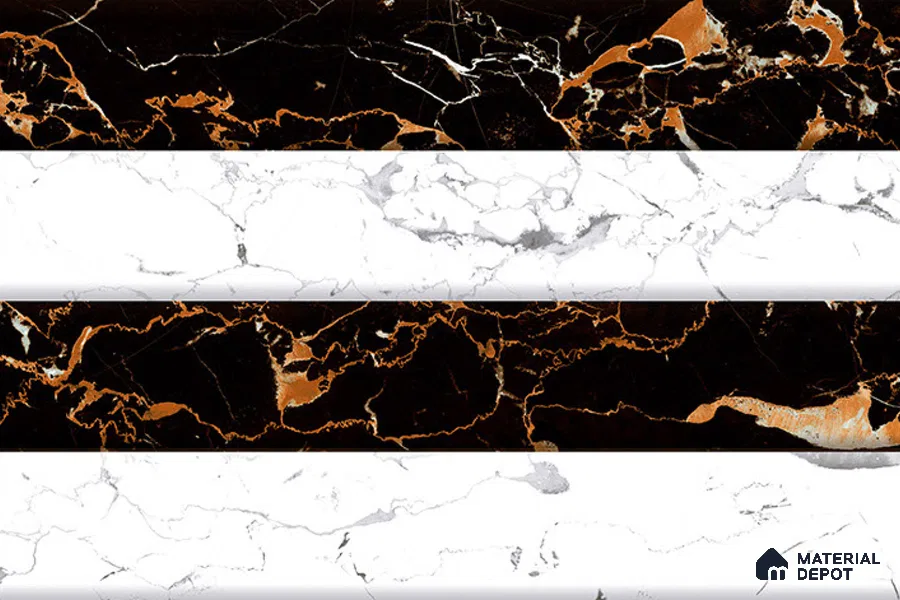 TL 01906 B White & White Highlighter 1 18 x 12 inch Glossy Finish Ceramic Wall Tile - 6 mm