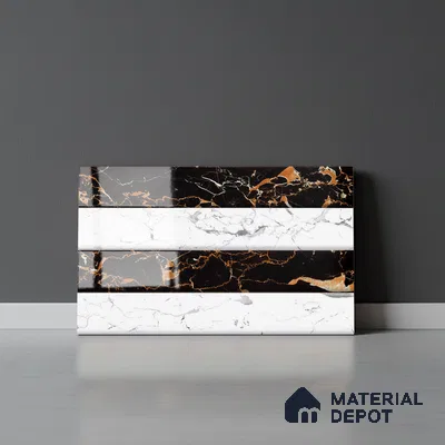TL 01906 B White & White Highlighter 1 18 x 12 inch Glossy Finish Ceramic Wall Tile - 6 mm