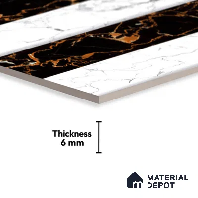 TL 01906 B White & White Highlighter 1 18 x 12 inch Glossy Finish Ceramic Wall Tile - 6 mm