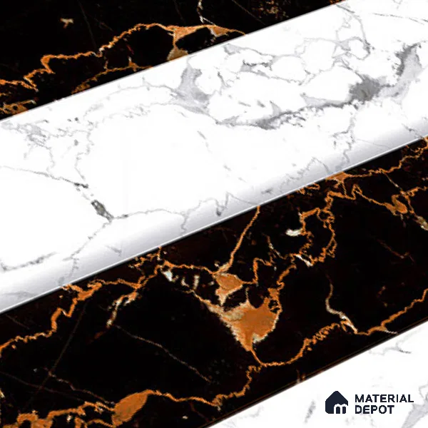 TL 01906 B White & White Highlighter 1 18 x 12 inch Glossy Finish Ceramic Wall Tile - 6 mm