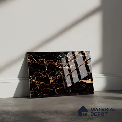 TL 01906 A Midnight Black Dark 18 x 12 inch Glossy Finish Ceramic Wall Tile - 6 mm