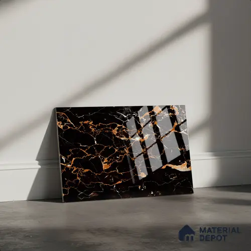 TL 01906 A Midnight Black Dark 18 x 12 inch Glossy Finish Ceramic Wall Tile - 6 mm
