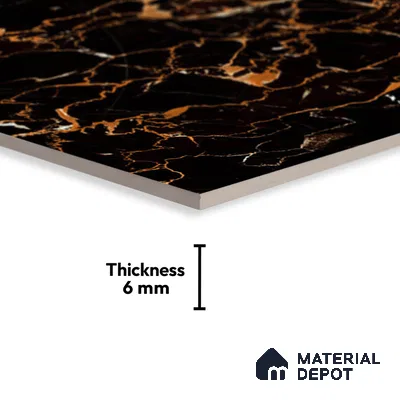 TL 01906 A Midnight Black Dark 18 x 12 inch Glossy Finish Ceramic Wall Tile - 6 mm