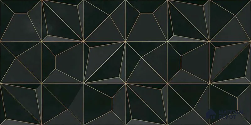 3D Wall Tile TL 05763 C Black Portion 600x300 mm Glossy Finish Tile - 9 mm