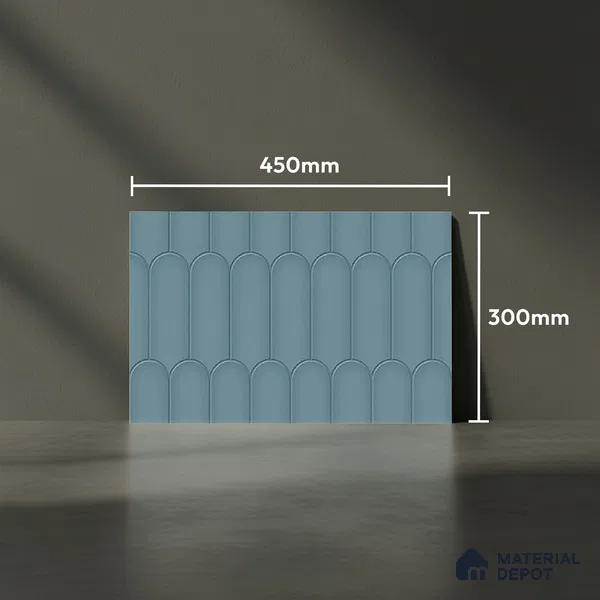 TL 00627 F Dark Grey Porpoise 12 x 18 inch Glossy Finish 3D High Definition Digital Subway Ceramic Wall Tile - 6 mm (Sample)