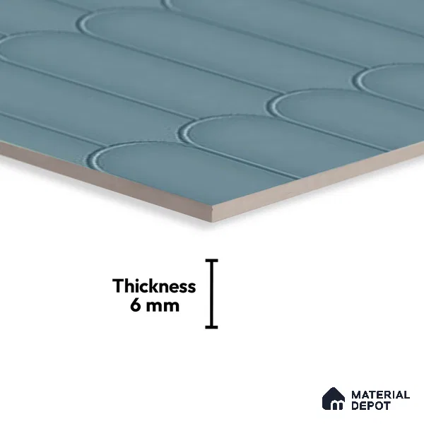 TL 00627 F Dark Grey Porpoise 12 x 18 inch Glossy Finish 3D High Definition Digital Subway Ceramic Wall Tile - 6 mm (Sample)