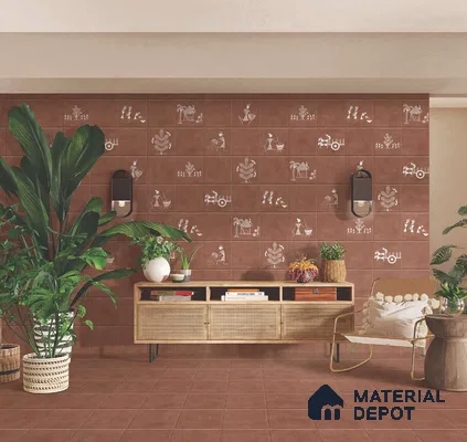 TL 02405 B Mini Royal Village HL 300 x 300 mm Matte Finish Vitrified Parking Floor Tile - 12 mm (Random 8) | Please Expect a Slight Variation of Pattern (Sample)