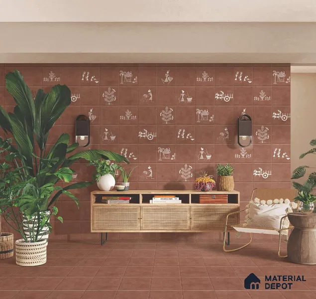 TL 02405 B Mini Royal Village HL 300 x 300 mm Matte Finish Vitrified Parking Floor Tile - 12 mm (Random 8) | Please Expect a Slight Variation of Pattern (Sample)