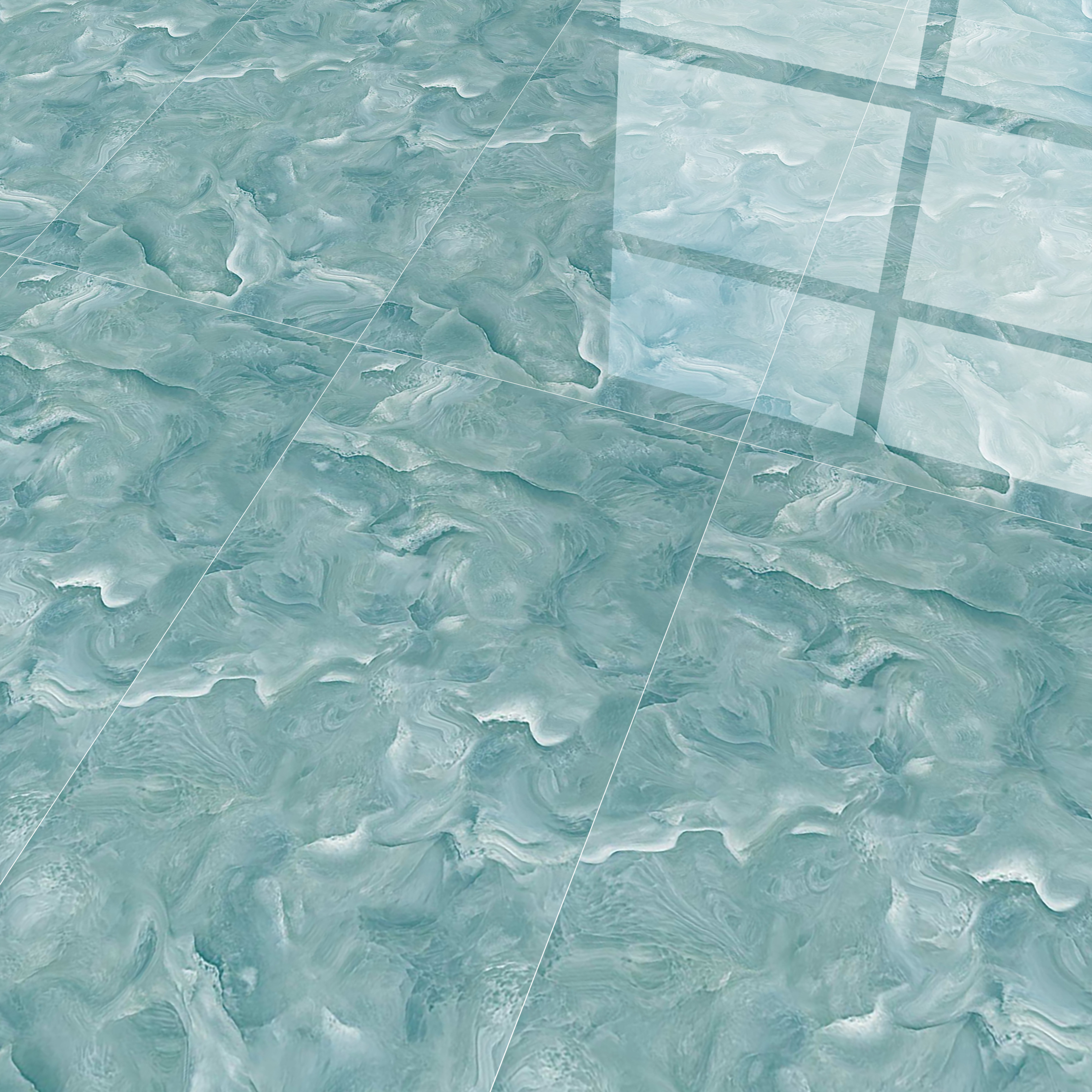 Marble Floor & Wall Tile TL 02179 Mint Blue 4 ft x 2 ft Glossy Finish Vitrified Tile - 9 mm (Random 4)