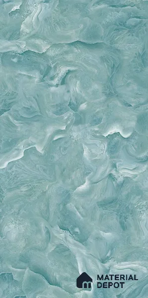 Marble Floor & Wall Tile TL 02179 Mint Blue 4 ft x 2 ft Glossy Finish Vitrified Tile - 9 mm (Random 4)
