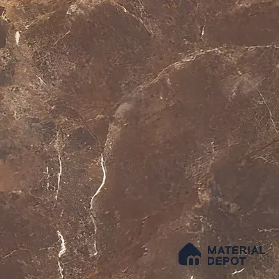 Brown Marble Floor & Wall Tile TL 06803 Gravier Mystique Umber 4 ft x 2 ft Vitrified High Gloss Finish - 9 mm | 4 Random Design | Suitable for Living Room, Bedroom, Bathroom