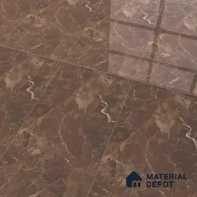 Brown Marble Floor & Wall Tile TL 06803 Gravier Mystique Umber 4 ft x 2 ft Vitrified High Gloss Finish - 9 mm | 4 Random Design | Suitable for Living Room, Bedroom, Bathroom