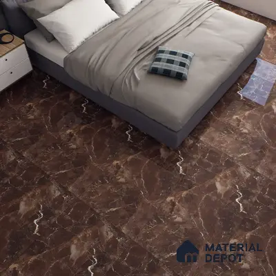 Brown Marble Floor & Wall Tile TL 06803 Gravier Mystique Umber 4 ft x 2 ft Vitrified High Gloss Finish - 9 mm | 4 Random Design | Suitable for Living Room, Bedroom, Bathroom