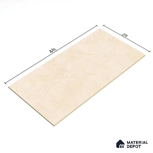 TL 02477 Mistic Crema 4 ft x 2 ft Carving Matte Finish Vitrified Tile - 9 mm (Random 3)
