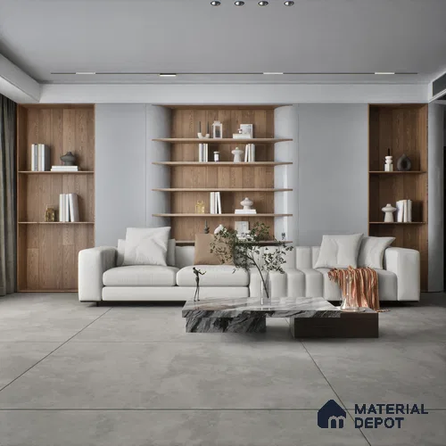 TL 01120 Graffiti Grey Carving Matte Finish 1800 x 1200 mm Vitrified Large Format Wall & Floor Tile - 9 mm | Adhesive and Spacers Must be Used During Installation