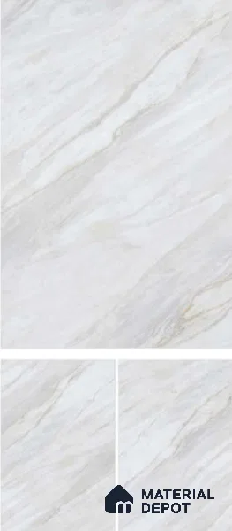 TL 01127 Lasa Bianco Carving Matte Finish 1800 x 1200 mm Vitrified Large Format Wall & Floor Tile - 9 mm | Adhesive and Spacers Must be Used During Installation (Sample)