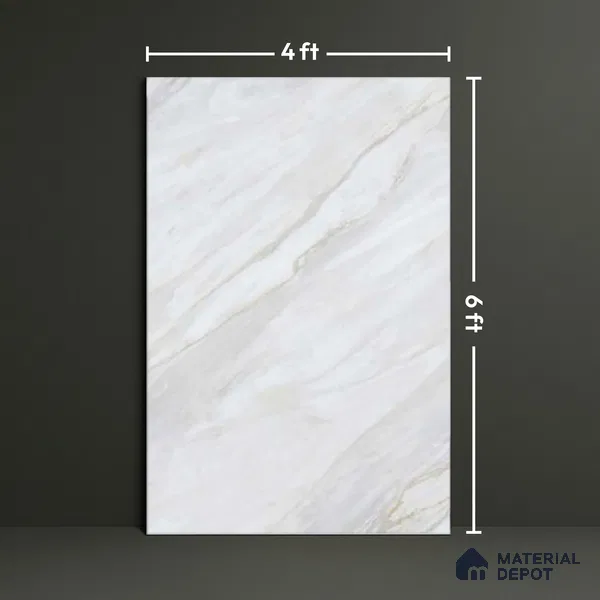 TL 01127 Lasa Bianco Carving Matte Finish 1800 x 1200 mm Vitrified Large Format Wall & Floor Tile - 9 mm | Adhesive and Spacers Must be Used During Installation (Sample)