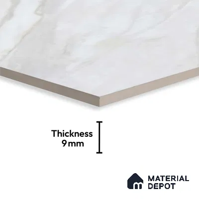TL 01127 Lasa Bianco Carving Matte Finish 1800 x 1200 mm Vitrified Large Format Wall & Floor Tile - 9 mm | Adhesive and Spacers Must be Used During Installation (Sample)